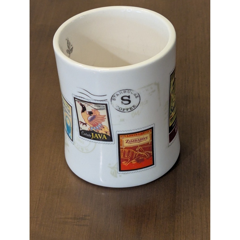 Starbucks Barista 2003 Air Mail Stamps Sulawesi Coffee Mug 16 Oz Vintage